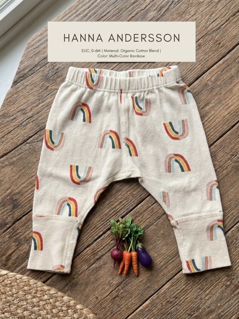 Hanna Andersson Organic Cotton Rainbow Pants US 0-3 Months